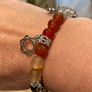 One Seven Chakra Crystal and Sacred Geometry Charm Bracelet